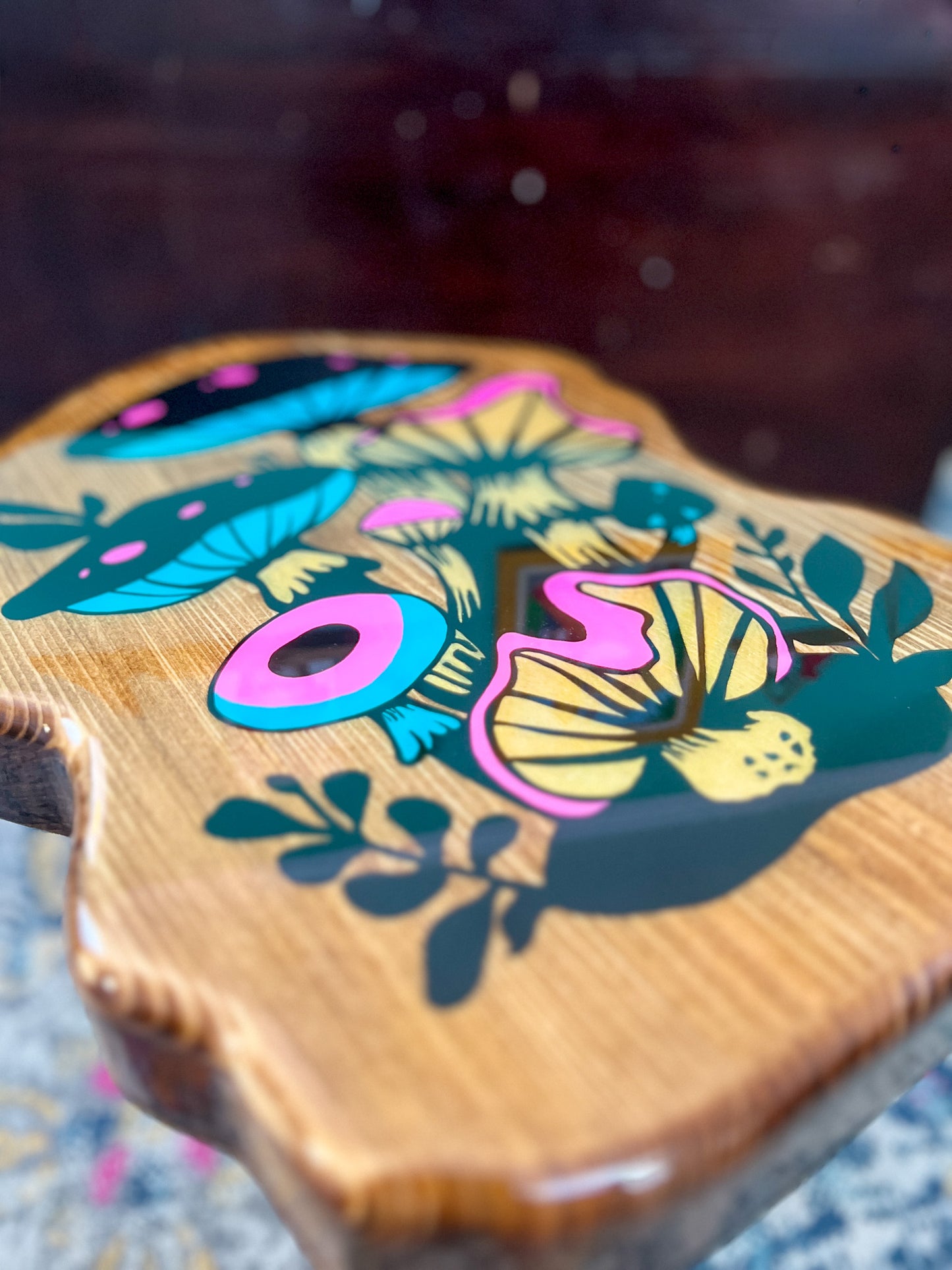 Handcrafted Mushroom Side Table #2 | Functional Art Furniture