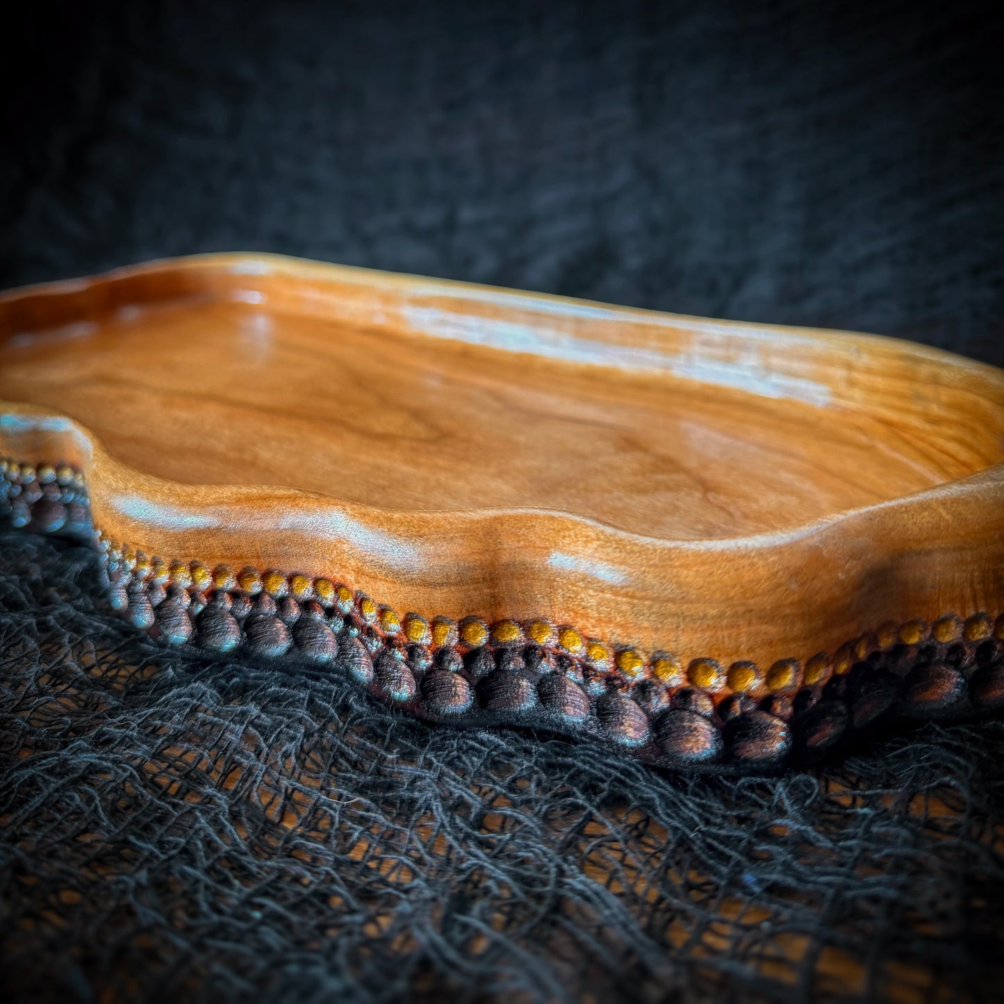 Gilded Current No. 01 — Cherry Wood Serving Tray