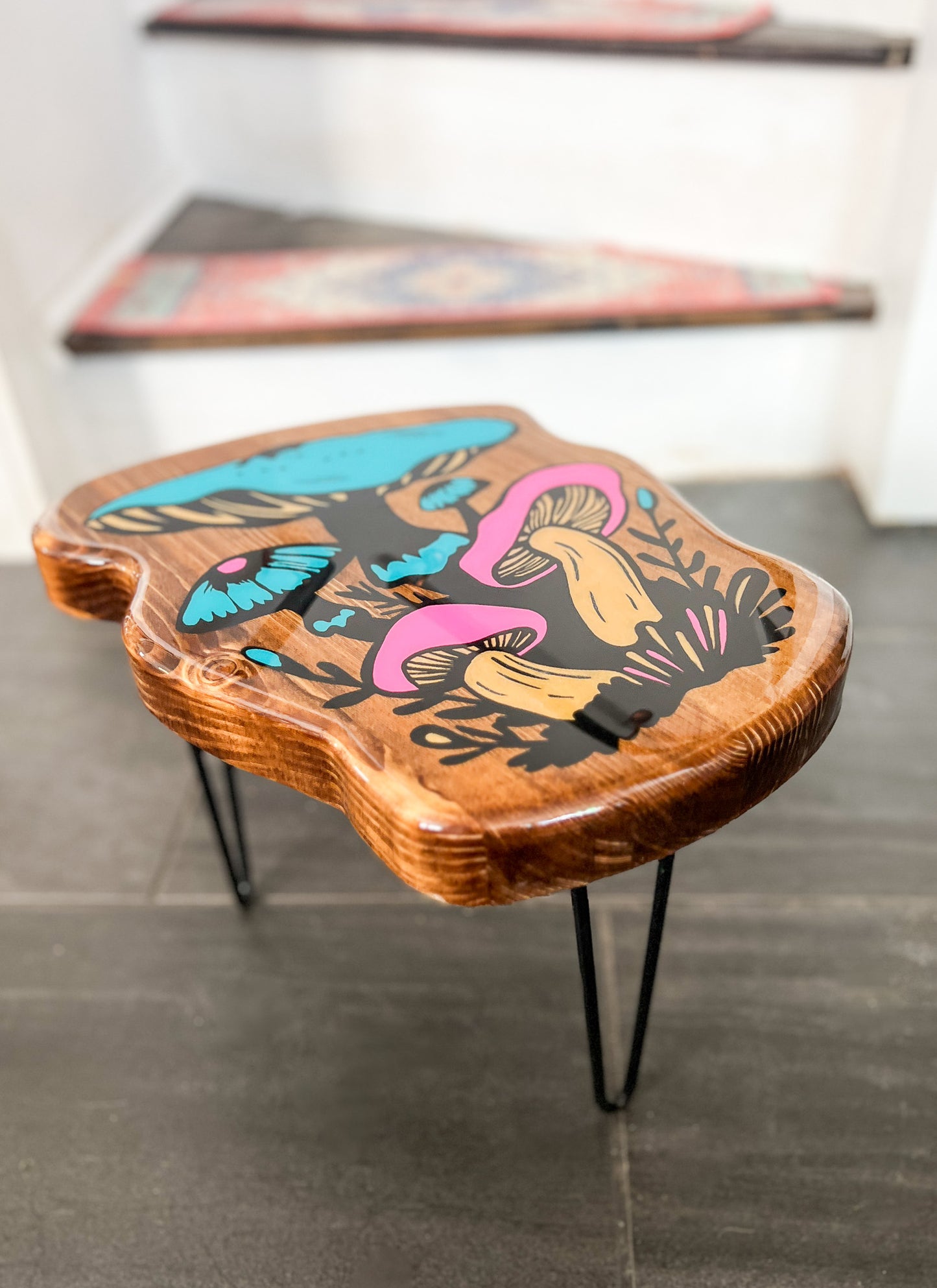 Handcrafted Mushroom Side Table | Functional Art Furniture