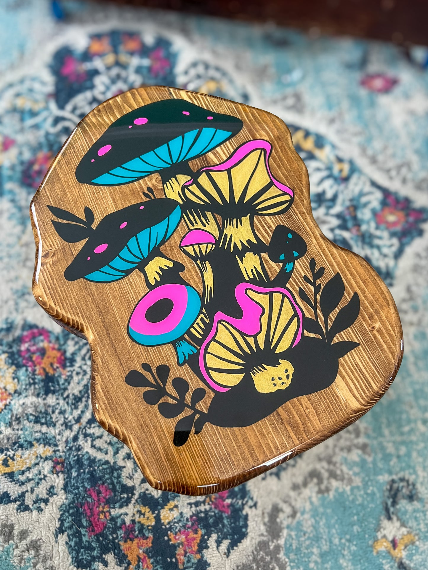 Handcrafted Mushroom Side Table #2 | Functional Art Furniture