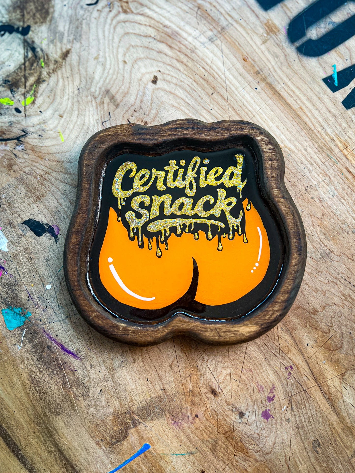 Certified Snack Wood Catch-All Tray – Pop Art Resin Dish